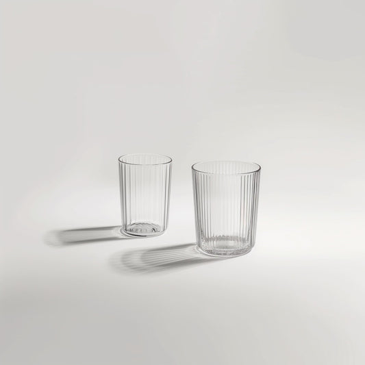 Ribbed Glass Tumbler Set — Aesthetic Glassware for Every Table